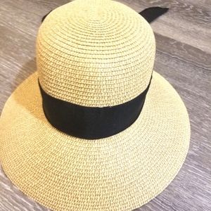 Cream Woven Summer Hat